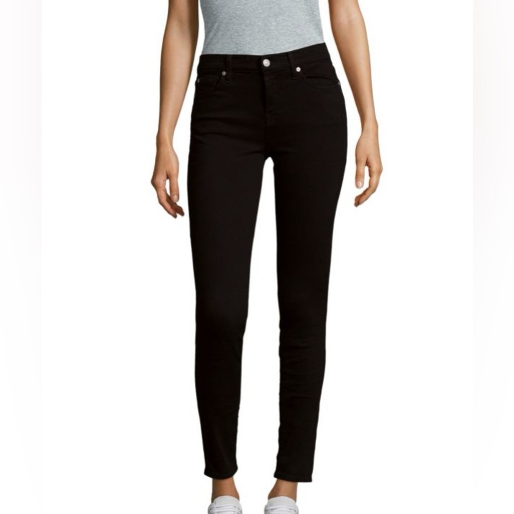 7 for all mankind the skinny jean in black size 26 barely worn condition!